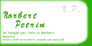 norbert petrin business card